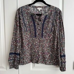 Wonderly Boho Petite XL Floral Crochet Lace Blouse